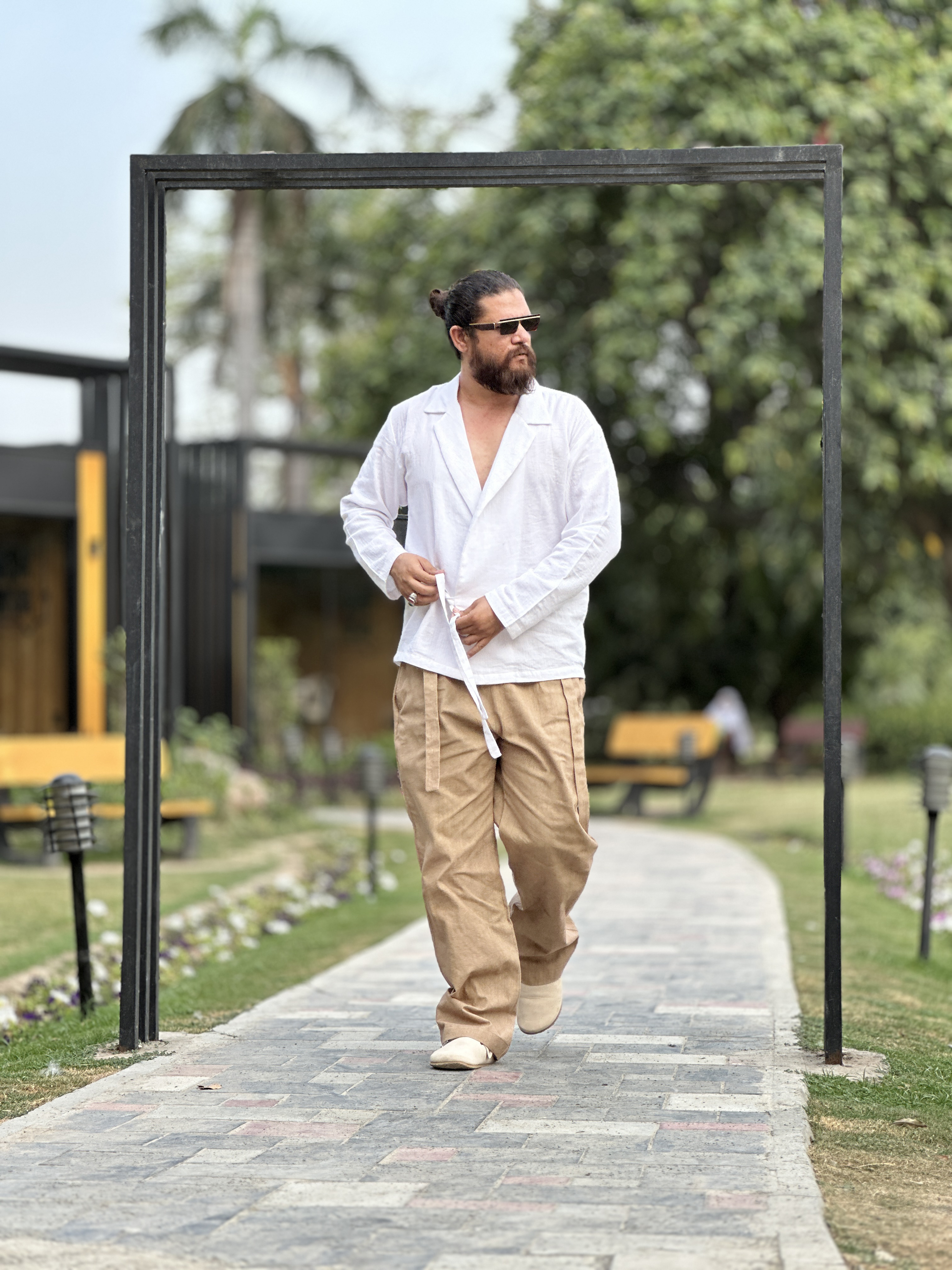 100% COTTON SHIRT WITH TIE & 100% COTTON TROUSER WITH TIE
