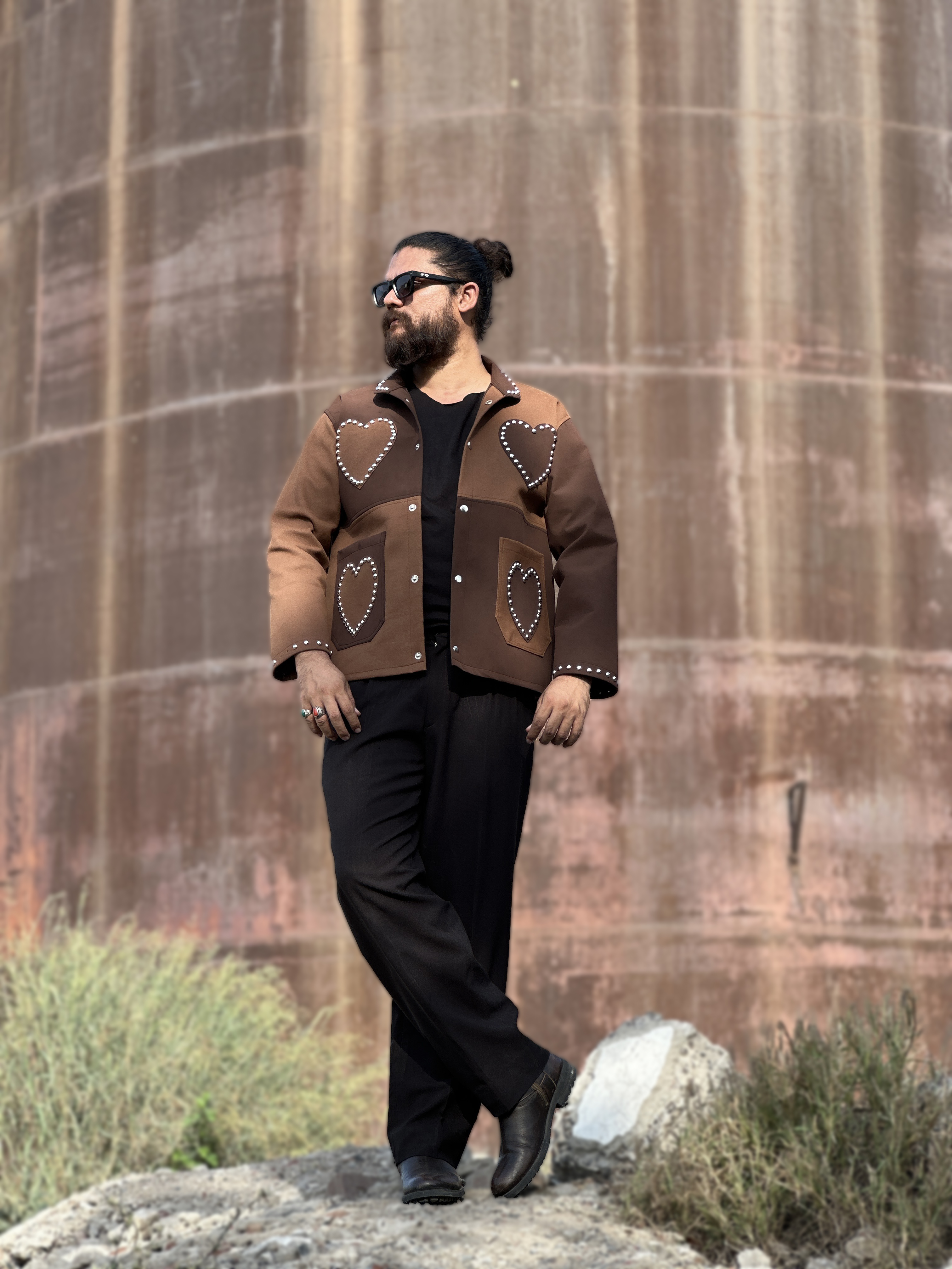 Brown Hearts Welding Jacket 3