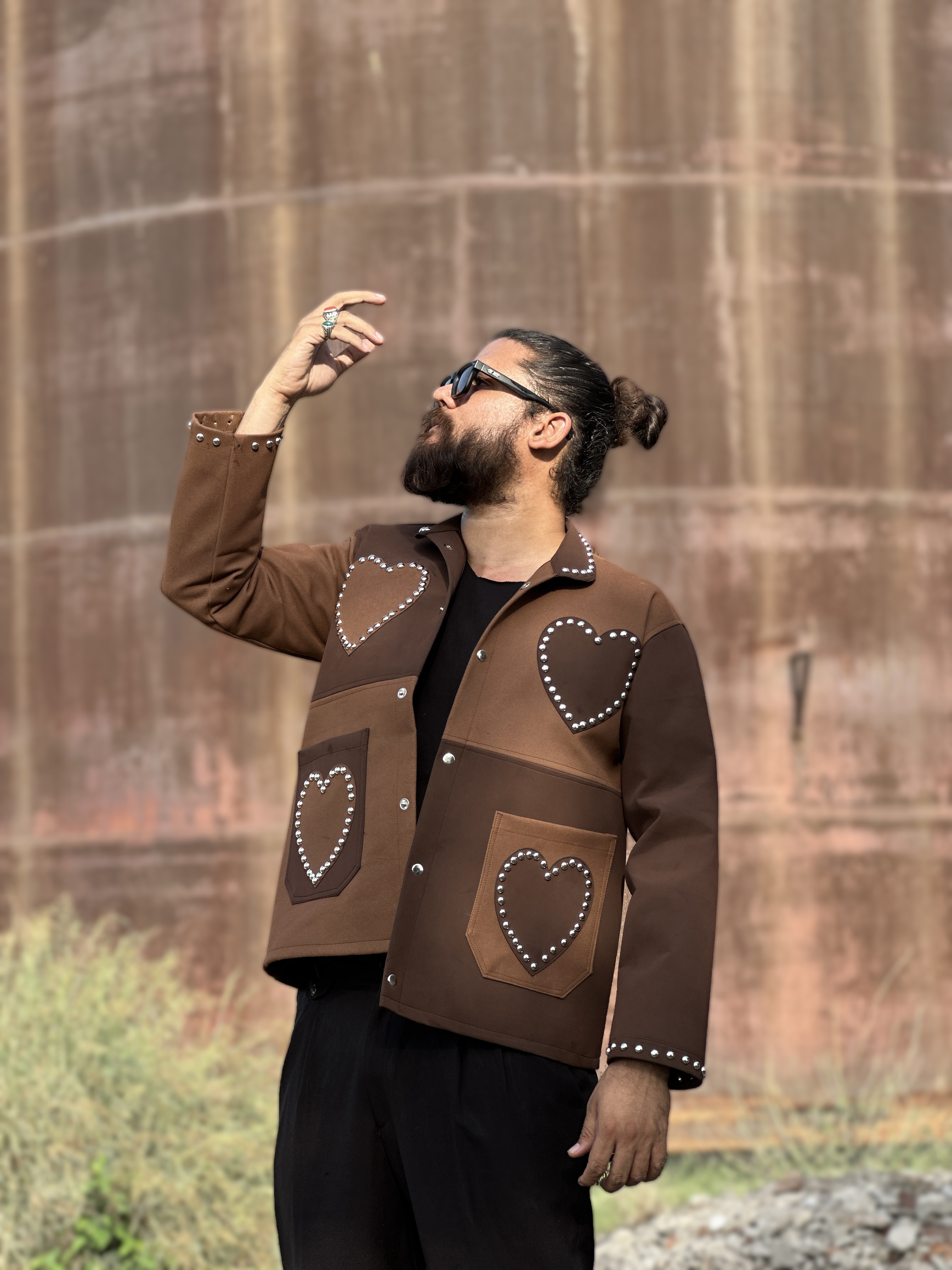 Brown Hearts Welding Jacket