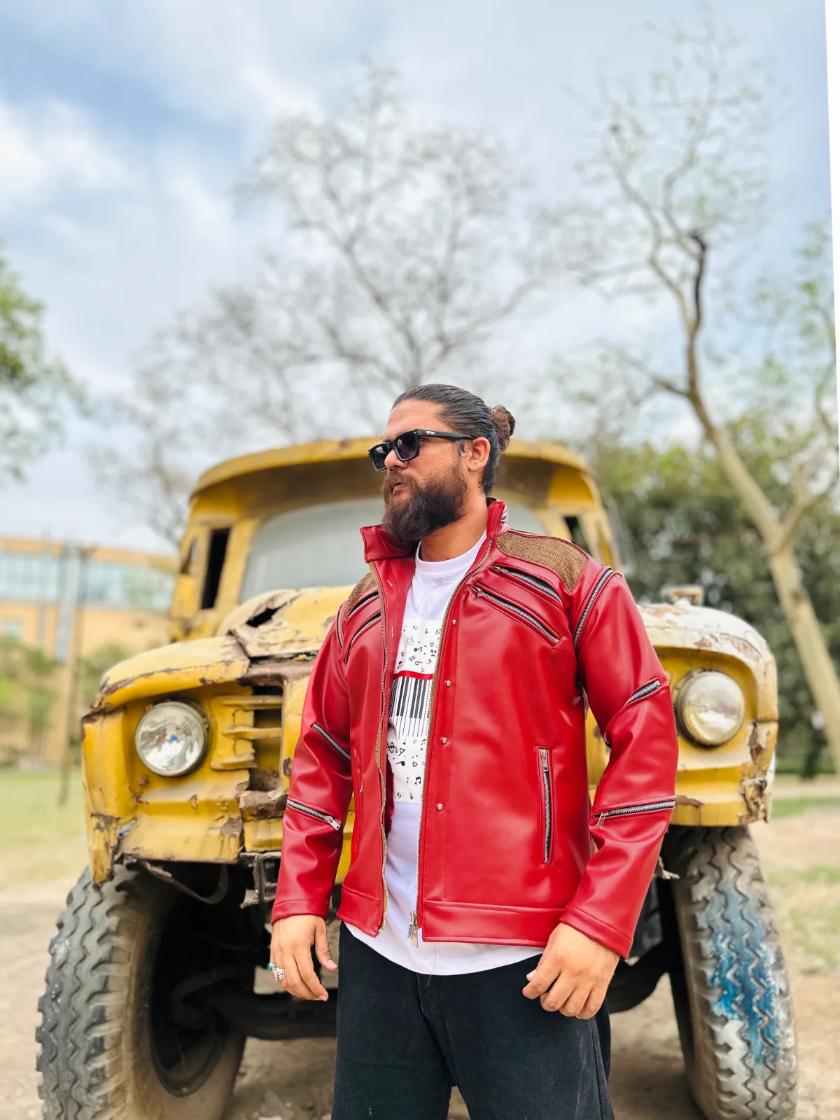Premium Red Multi-Zip Biker Jacket – Michael Jackson