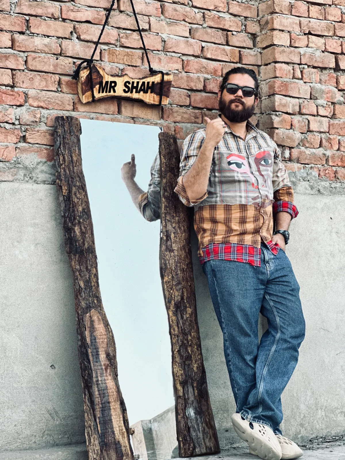 The "Natural Bark" Live Edge Floor Mirror 2