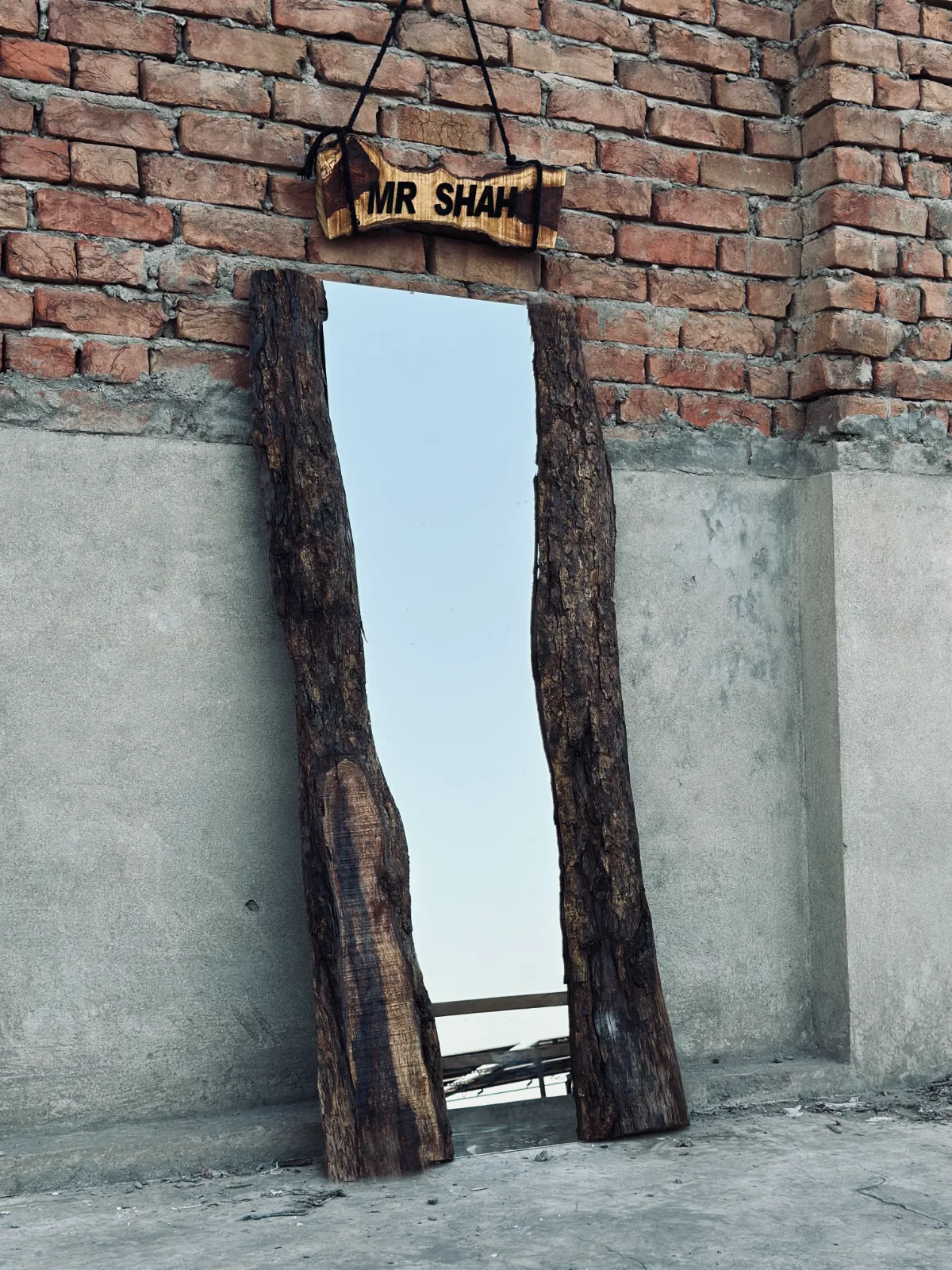 The "Natural Bark" Live Edge Floor Mirror