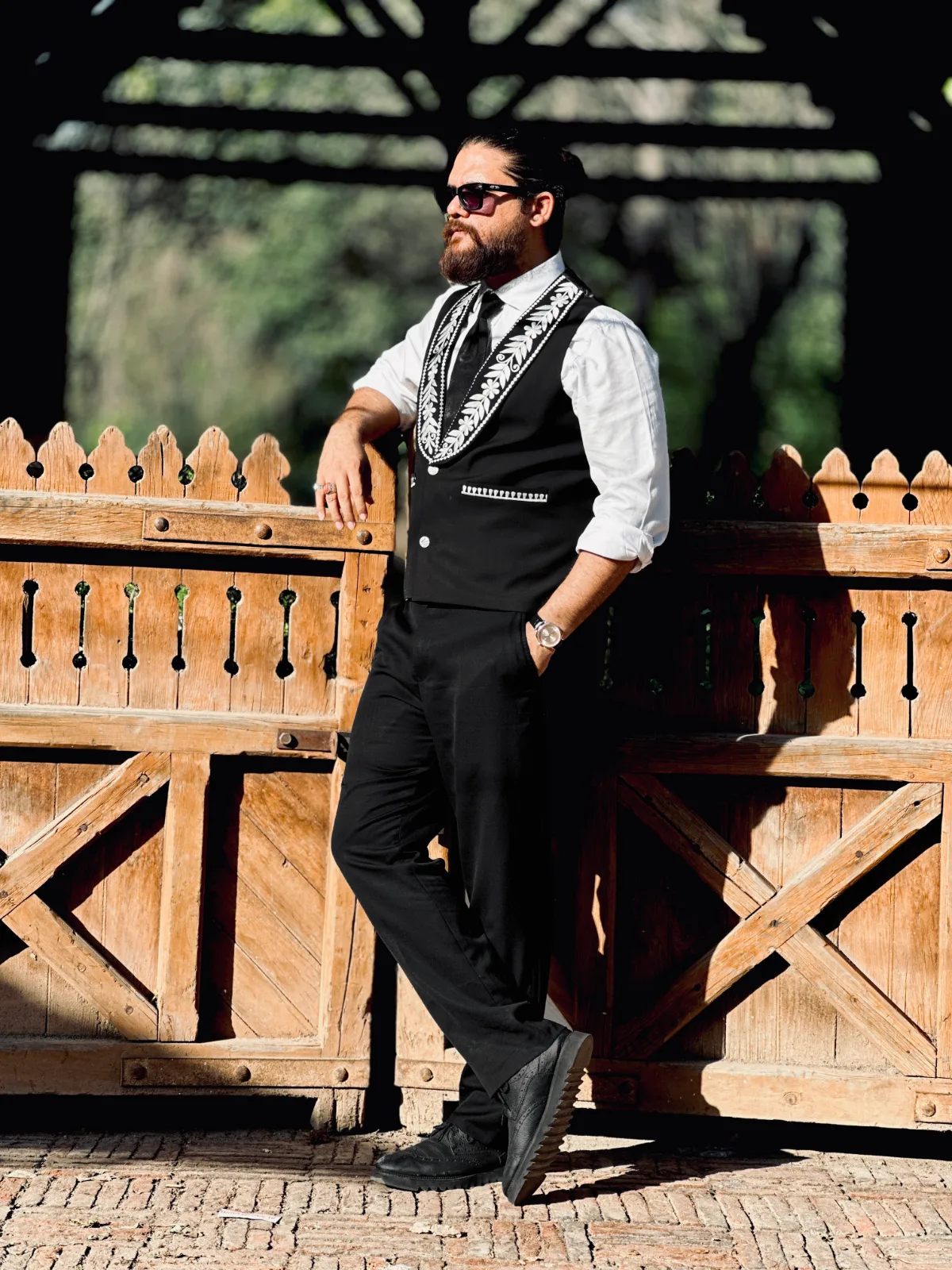 Black Embroidered Waistcoat 4